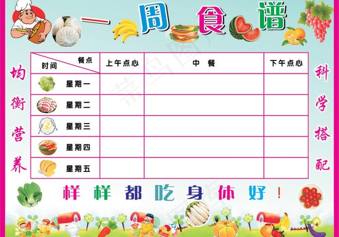 一周食谱图片