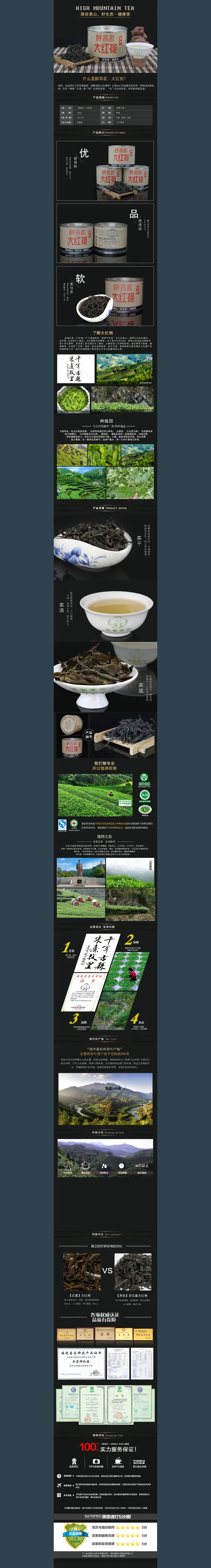 大红袍茶叶宝贝详情页模版设计(750X15000(DPI:72))psd模版下载