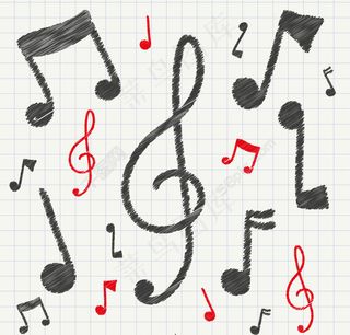 创意音符无缝背景矢量素材