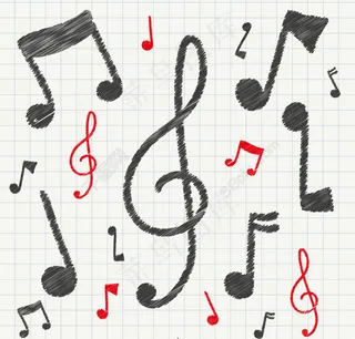 创意音符无缝背景矢量素材