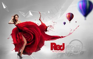 ps制作非常有张力的流体美女海报