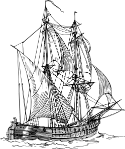 双桅小船船剪贴画