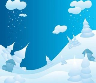 多雪的冬季景观