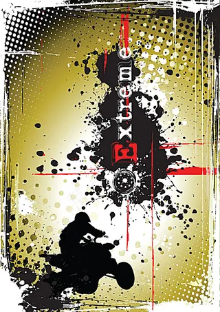 黑色喷墨与摩托车