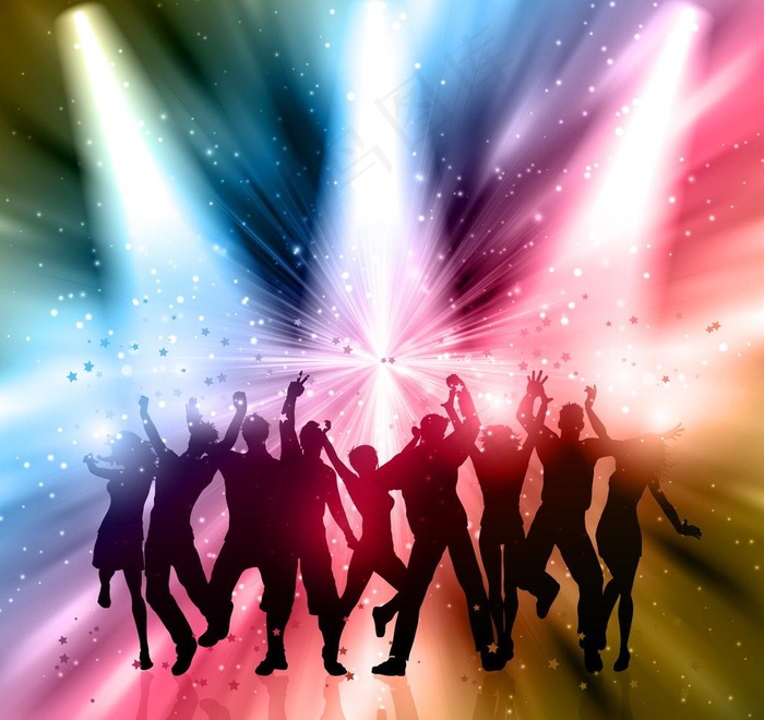 跳舞人物剪影图片