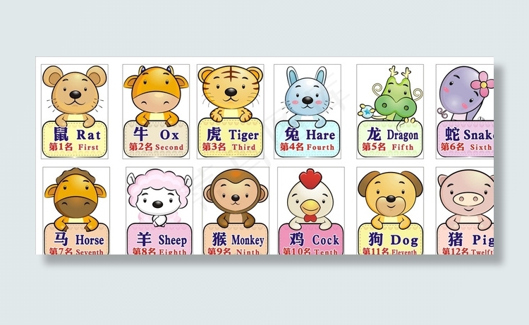 十二生肖 卡通人物图片