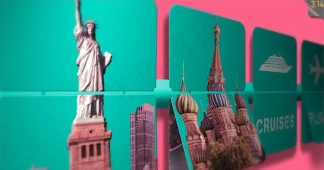实用旅游服务揭示版动画AE模板psd模版下载