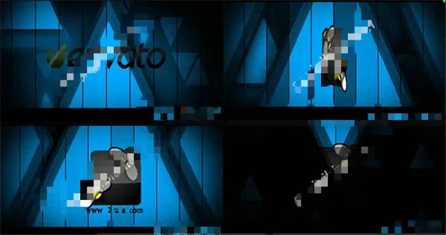 蓝色三角过渡展出的logo演绎ae...eps,ai矢量模版下载