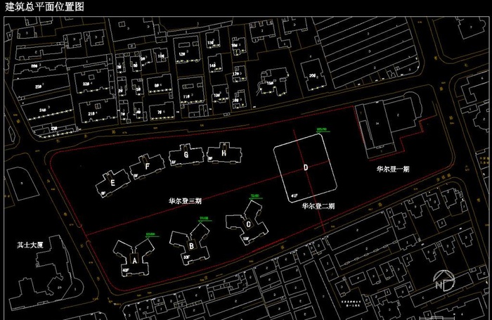 上海华尔登广场 建筑总平面位置图