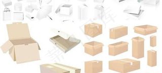 瓦楞纸包装箱矢量素材