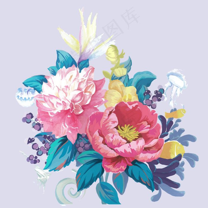 2016手绘花卉超清ps设计素材