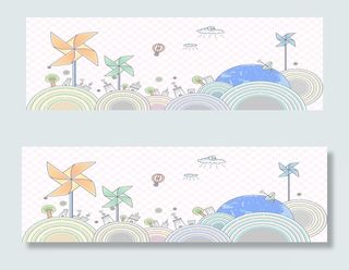 可爱手绘卡通淘宝背景　