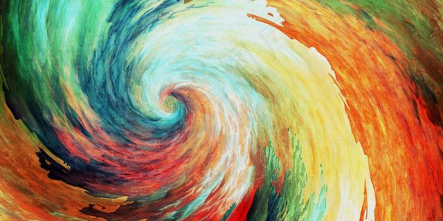 抽象油画旋窝三联无框画