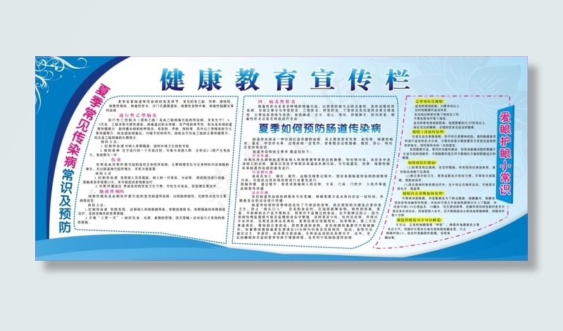 健康教育宣传栏cdr矢量模版下载