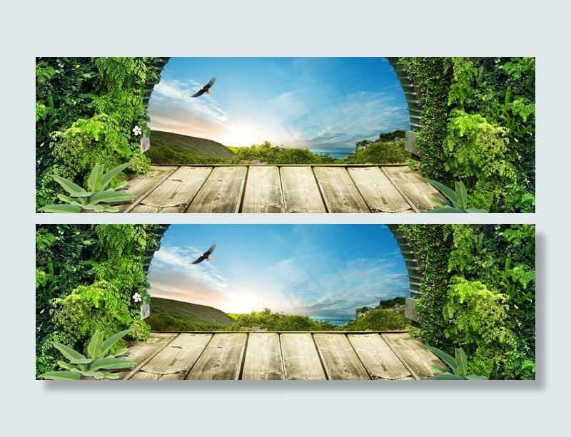 春天背景(1920X600(DPI:72))psd模版下载