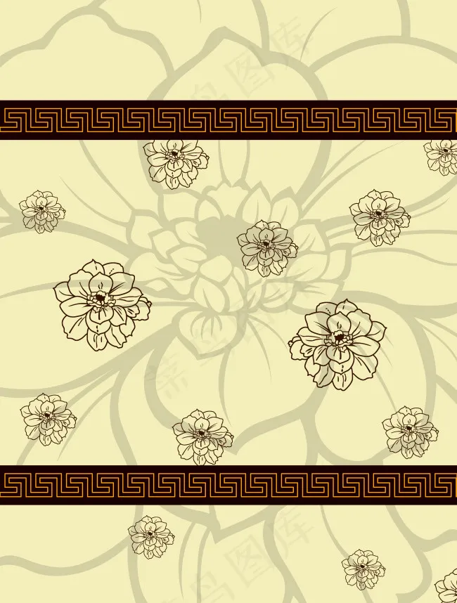 黄色花纹背景下载eps,ai矢量模版下载