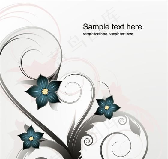 欧式花纹 时尚花纹 流畅花纹 矢量...