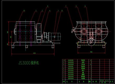 JS3000搅拌机机械图纸
