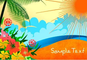 阳光下的季节性插图背景海报图