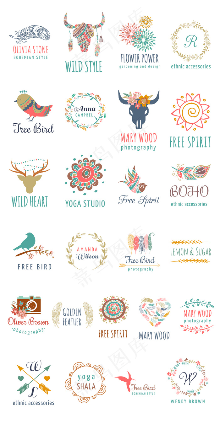 波西米亚风logo设计