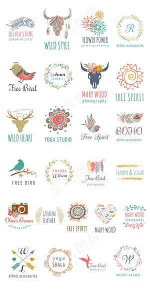 波西米亚风logo设计