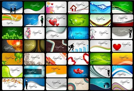 动感线条名片卡片矢量素材