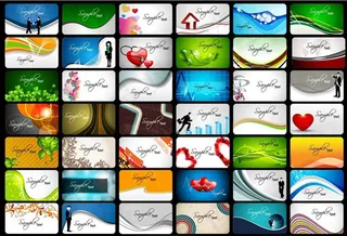 动感线条名片卡片矢量素材