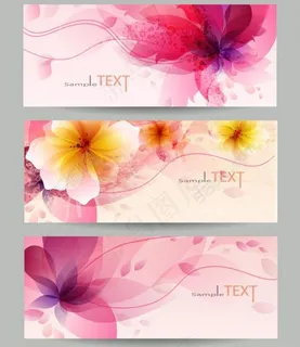 梦幻花纹花朵 横幅图片