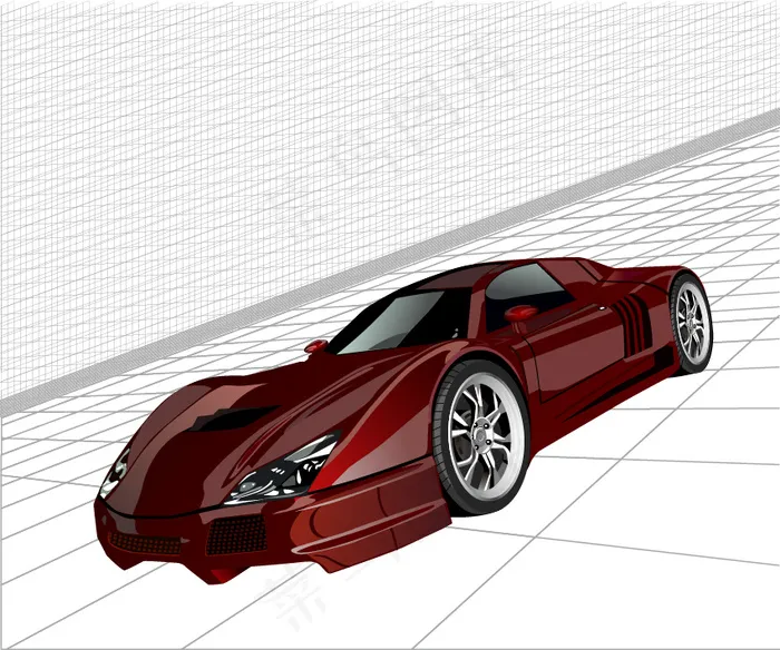 跑车eps,ai矢量模版下载