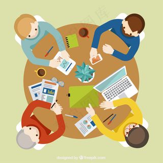 办公桌上的商务会议