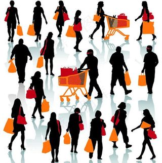 购物剪影图片
