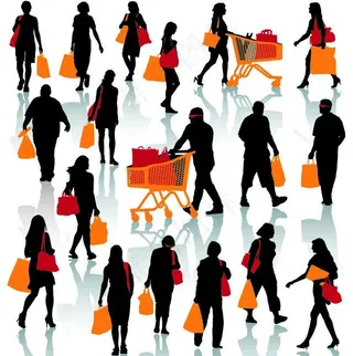 购物剪影图片
