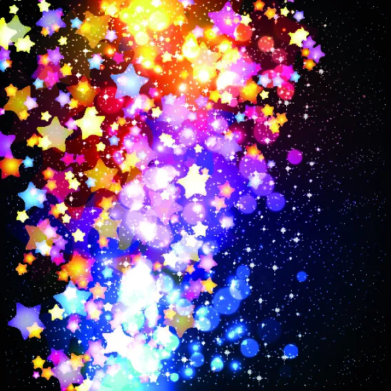 五彩缤纷闪亮星星背景矢量素材eps,ai矢量模版下载