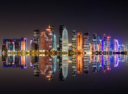 迪拜高楼夜景