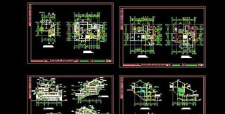 三层坡地形别墅设计图纸17x12