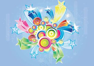 自由多彩的复古设计背景矢量图形