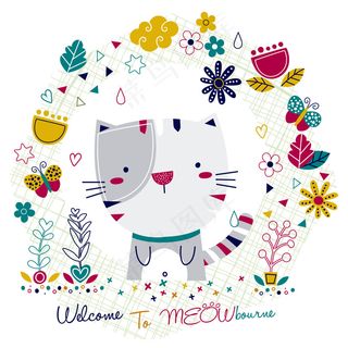 可爱卡通矢量猫