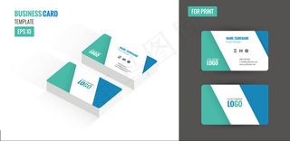 三色拼接时尚名片