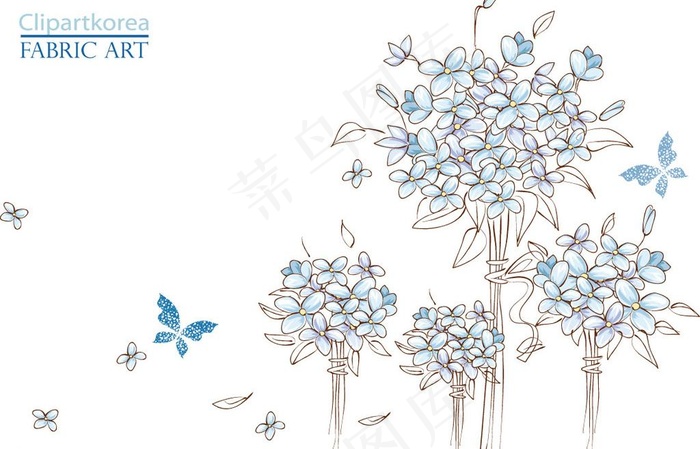 手绘花纹花卉eps,ai矢量模版下载