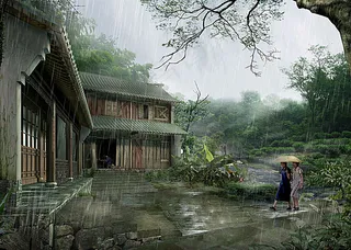 中式古典建筑效果图