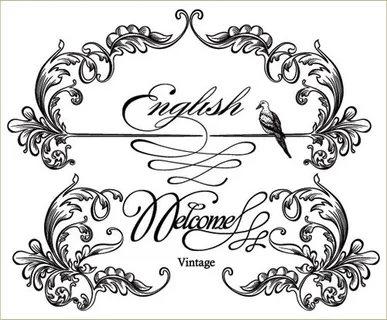 欧式华丽古典花边花纹矢量素材4