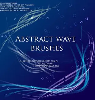 抽象波浪流体线条psd笔刷素材