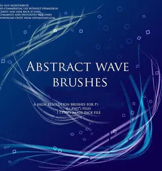 抽象波浪流体线条psd笔刷素材