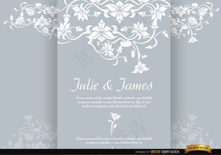花的婚礼请柬矢量背景海报图