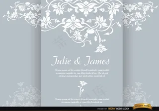 花的婚礼请柬矢量背景海报图