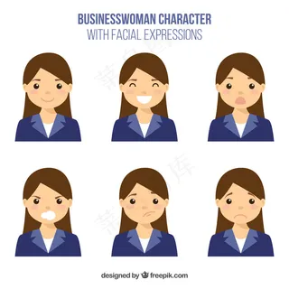 卡通人物扁平化可爱各种职业矢量素材