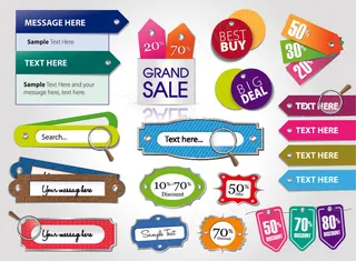 15个美丽的彩色标签矢量包