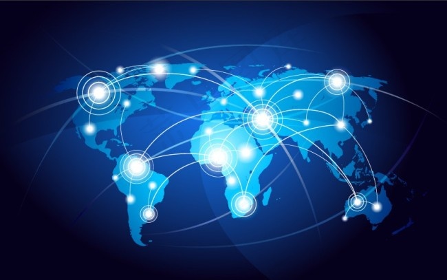 科技感世界地图ai矢量模版下载
