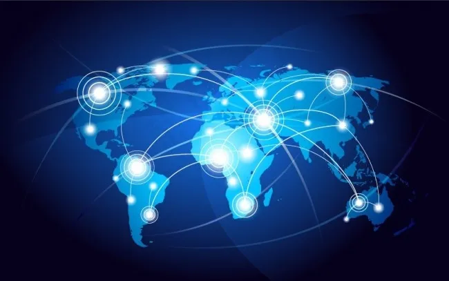 科技感世界地图ai矢量模版下载