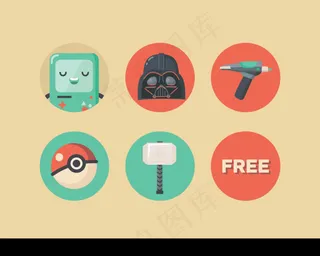 简约卡通手机界面UI图标